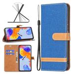 For Xiaomi Redmi Note 11 Pro International Version Color Matching Denim Texture Leather Phone Case(Royal Blue)