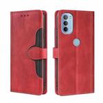 For Motorola Moto G31 / G41 Skin Feel Straw Hat Magnetic Buckle Leather Phone Case(Red)