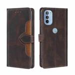 For Motorola Moto G31 / G41 Skin Feel Straw Hat Magnetic Buckle Leather Phone Case(Brown)