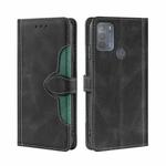 For Motorola Moto G50 Skin Feel Straw Hat Magnetic Buckle Leather Phone Case(Black)