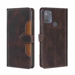 For Motorola Moto G50 Skin Feel Straw Hat Magnetic Buckle Leather Phone Case(Brown)