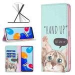 For Xiaomi Redmi Note 11 International Version Colored Drawing Pattern Invisible Magnetic Horizontal Flip Leather Phone Case(Cat)