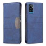 For ZTE Blade A71 Magnetic Splicing Leather Phone Case(Blue)