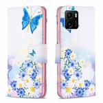 For vivo Y15s Colored Drawing Pattern Leather Phone Case(Butterfly Love)