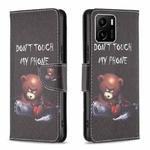 For vivo Y15s Colored Drawing Pattern Leather Phone Case(Bear)