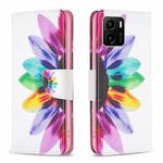 For vivo Y15s Colored Drawing Pattern Leather Phone Case(Sun Flower)