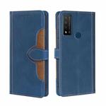 For TCL 20R 5G / Bremen / 20AX 5G Skin Feel Straw Hat Magnetic Buckle Leather Phone Case(Blue)