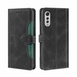 For LG Velvet Skin Feel Straw Hat Magnetic Buckle Leather Phone Case(Black)