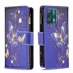 For OPPO Realme 9 Pro Colored Drawing Pattern Zipper Horizontal Flip Leather Phone Case with Holder & Card Slots & Wallet(Purple Butterfly)