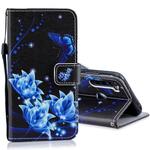 For Xiaomi Redmi Note 8 Horizontal Flip Leather Case with Holder & Card Slots & Wallet(Blue Butterfly Flower)
