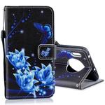 For Huawei Mate 30 Pro Horizontal Flip Leather Case with Holder & Card Slots & Wallet(Blue Butterfly Flower)