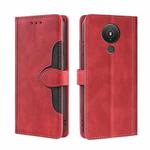 For Nokia 1.4 Skin Feel Straw Hat Magnetic Buckle Leather Phone Case(Red)