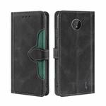 For Nokia C10 / C20 Skin Feel Straw Hat Magnetic Buckle Leather Phone Case(Black)