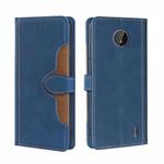 For Nokia C10 / C20 Skin Feel Straw Hat Magnetic Buckle Leather Phone Case(Blue)