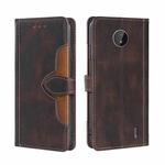 For Nokia C10 / C20 Skin Feel Straw Hat Magnetic Buckle Leather Phone Case(Brown)