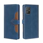 For Asus ZenFone8 ZS590KS Skin Feel Straw Hat Magnetic Buckle Leather Phone Case(Blue)
