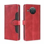 For Nokia X10 / X20 Skin Feel Straw Hat Magnetic Buckle Leather Phone Case(Red)