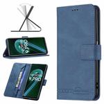 For OPPO Realme 9 Pro Magnetic Clasp RFID Blocking Anti-Theft Leather Phone Case with Holder & Card Slots & Wallet(Blue)
