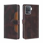 For OPPO F19 Pro / A94 4G / Reno5 F Skin Feel Straw Hat Magnetic Buckle Leather Phone Case(Brown)