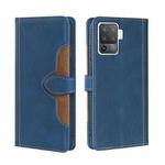 For OPPO F19 Pro / A94 4G / Reno5 F Skin Feel Straw Hat Magnetic Buckle Leather Phone Case(Blue)