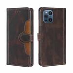 For OPPO Find X3 / X3 Pro Skin Feel Straw Hat Magnetic Buckle Leather Phone Case(Brown)