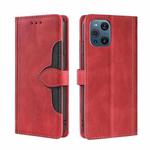 For OPPO Find X3 / X3 Pro Skin Feel Straw Hat Magnetic Buckle Leather Phone Case(Red)