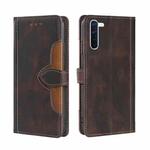 For OPPO Reno3 A JP Version Skin Feel Straw Hat Magnetic Buckle Leather Phone Case(Brown)