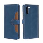 For OPPO Reno3 A JP Version Skin Feel Straw Hat Magnetic Buckle Leather Phone Case(Blue)