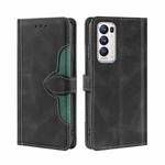 For OPPO Reno5 Pro+ 5G / Find X3 Neo Skin Feel Straw Hat Magnetic Buckle Leather Phone Case(Black)