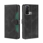 For OPPO Reno5 A Skin Feel Straw Hat Magnetic Buckle Leather Phone Case(Black)