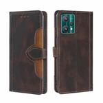 For OPPO Realme 9 Pro Skin Feel Straw Hat Magnetic Buckle Leather Phone Case(Brown)