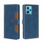 For OPPO Realme 9 Pro+ Skin Feel Straw Hat Magnetic Buckle Leather Phone Case(Blue)