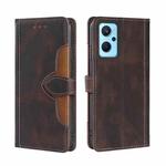 For OPPO Realme 9i / A36&#160;4G /A96&#160;4G /K10&#160;4G /A76&#160;4G Skin Feel Straw Hat Magnetic Buckle Leather Phone Case(Brown)