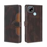 For OPPO Realme C12 / Narzo 20 Skin Feel Straw Hat Magnetic Buckle Leather Phone Case(Brown)