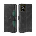For OPPO Realme GT / Q3 Pro 5G Skin Feel Straw Hat Magnetic Buckle Leather Phone Case(Black)