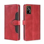 For OPPO Realme GT / Q3 Pro 5G Skin Feel Straw Hat Magnetic Buckle Leather Phone Case(Red)