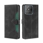 For OPPO Realme Narzo 50A Skin Feel Straw Hat Magnetic Buckle Leather Phone Case(Black)