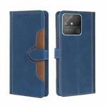 For OPPO Realme Narzo 50A Skin Feel Straw Hat Magnetic Buckle Leather Phone Case(Blue)