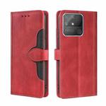 For OPPO Realme Narzo 50A Skin Feel Straw Hat Magnetic Buckle Leather Phone Case(Red)