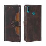 For Huawei Y9 2019 / Enjoy 9 Plus Skin Feel Straw Hat Magnetic Buckle Leather Phone Case(Brown)