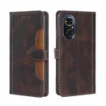 For Honor 50 SE Skin Feel Straw Hat Magnetic Buckle Leather Phone Case(Brown)