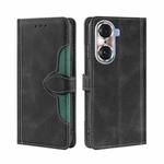 For Honor 60 Pro Skin Feel Straw Hat Magnetic Buckle Leather Phone Case(Black)