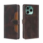 For Honor 60 SE Skin Feel Straw Hat Magnetic Buckle Leather Phone Case(Brown)