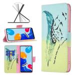 For Xiaomi Redmi Note 11 International Version Colored Drawing Pattern Leather Phone Case(Feather Birds)