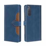 For Sony Xperia 5 II Skin Feel Straw Hat Magnetic Buckle Leather Phone Case(Blue)