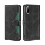 For Sony Xperia Ace II Skin Feel Straw Hat Magnetic Buckle Leather Phone Case(Black)