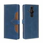 For Sony Xperia Pro I Skin Feel Straw Hat Magnetic Buckle Leather Phone Case(Blue)