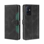 For OnePlus 9 Skin Feel Straw Hat Magnetic Buckle Leather Phone Case(Black)