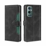 For OnePlus 9 Pro Skin Feel Straw Hat Magnetic Buckle Leather Phone Case(Black)