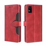 For ZTE Blabe A31 Skin Feel Straw Hat Magnetic Buckle Leather Phone Case(Red)